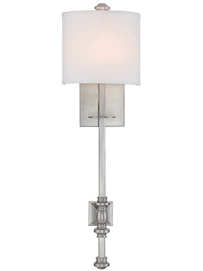 Devon 1-Light Wall Sconce in Satin Nickel.